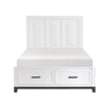 Thiem Queen Size Platform Bed with 2 Storage Drawers White Wood Finish By Casagear Home BM313343