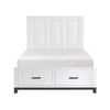 Thiem Queen Size Platform Bed with 2 Storage Drawers White Wood Finish By Casagear Home BM313343