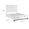 Thiem Queen Size Platform Bed with 2 Storage Drawers White Wood Finish By Casagear Home BM313343