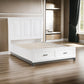 Thiem Queen Size Platform Bed with 2 Storage Drawers, White Wood Finish By Casagear Home