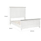 Woki Queen Size Bed Solid Wood Panel Design Farmhouse White and Brown By Casagear Home BM313348