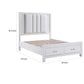 Roni Queen Bed LED Lit Upholstered 2 Storage Drawers White Solid Wood By Casagear Home BM313349