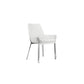 Fuma 23 Inch Set of 2 Dining Chairs Foam Fill White Faux Leather Silver By Casagear Home BM313352