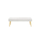 Lida 45 Inch Bench Modern Tufted Lines White Faux Leather Gold Metal By Casagear Home BM313359