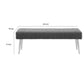 Lida 45 Inch Bench Modern Tufted Lines Gray Soft Velvet Chrome Metal By Casagear Home BM313361