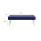 Lida 45 Inch Bench Modern Tufted Lines Blue Soft Velvet Chrome Metal By Casagear Home BM313363