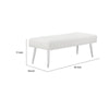 Lida 45 Inch Bench Modern Tufted Lines White Faux Leather Chrome Metal By Casagear Home BM313364