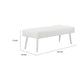 Lida 45 Inch Bench Modern Tufted Lines White Faux Leather Chrome Metal By Casagear Home BM313364