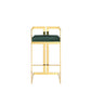 Zie 30 Inch Barstool Chair Green Velvet Padded Seat Gold Steel Finish By Casagear Home BM313366