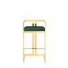 Zie 30 Inch Barstool Chair Green Velvet Padded Seat Gold Steel Finish By Casagear Home BM313366