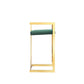 Zie 30 Inch Barstool Chair Green Velvet Padded Seat Gold Steel Finish By Casagear Home BM313366