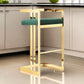 Zie 30 Inch Barstool Chair Green Velvet Padded Seat Gold Steel Finish By Casagear Home BM313366