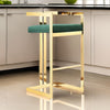 Zie 30 Inch Barstool Chair Green Velvet Padded Seat Gold Steel Finish By Casagear Home BM313366