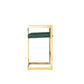 Zie 26 Inch Counter Stool Chair Green Velvet Padded Seat Gold Steel By Casagear Home BM313368