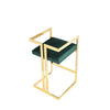 Zie 26 Inch Counter Stool Chair Green Velvet Padded Seat Gold Steel By Casagear Home BM313368