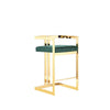 Zie 26 Inch Counter Stool Chair Green Velvet Padded Seat Gold Steel By Casagear Home BM313368