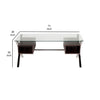 Tia 71 Inch Large Office Desk Glass Tempered Top 4 Drawers Dark Brown By Casagear Home BM313369