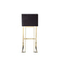 Boly 30 Inch Barstool Chair Cushioned Gray Velvet Gold Cantilever Base By Casagear Home BM313375