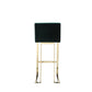 Boly 30 Inch Barstool Chair Cushioned Green Velvet Gold Cantilever Base By Casagear Home BM313376