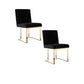 Boly 24 Inch Side Dining Chair Set of 2 Black Velvet Gold Cantilever By Casagear Home BM313381