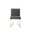 Boly 24 Inch Side Dining Chair Set of 2 Gray Polyester Gold Cantilever By Casagear Home BM313383