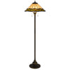 Dio 62 Inch Floor Lamp, Colorful Tiffany Style Stained Glass, Bronze Resin By Casagear Home