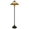 Dio 62 Inch Floor Lamp Colorful Tiffany Style Stained Glass Bronze Resin By Casagear Home BM313389