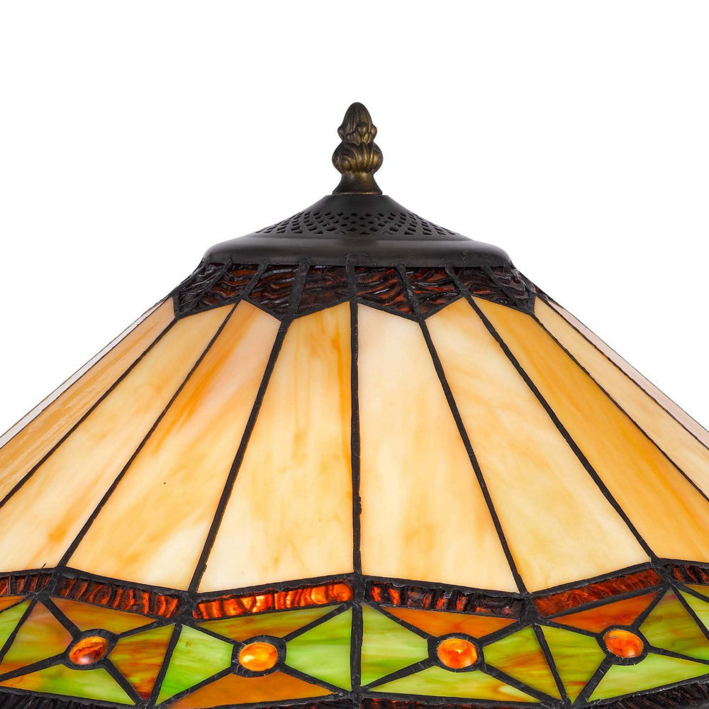 Dio 62 Inch Table Lamp Colorful Tiffany Style Stained Glass Bronze Resin By Casagear Home BM313390