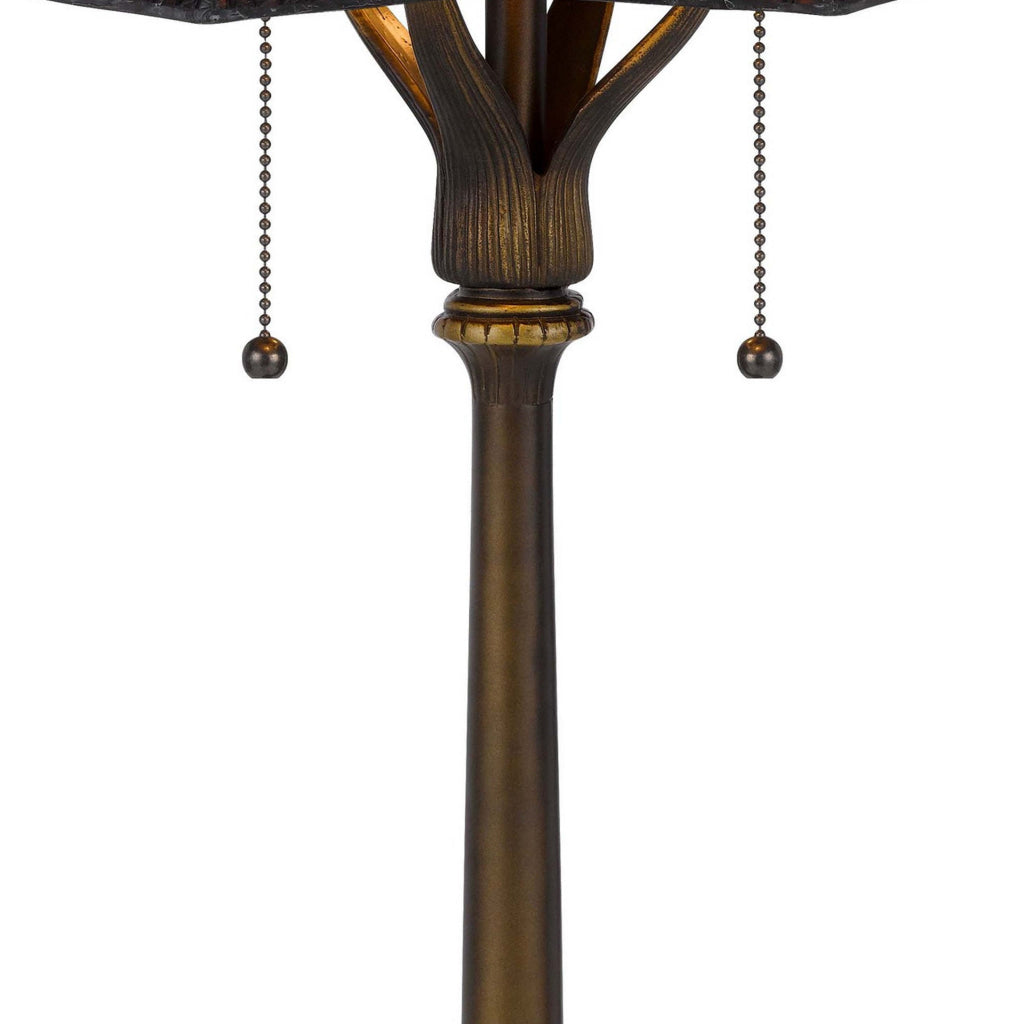 Dio 62 Inch Table Lamp Colorful Tiffany Style Stained Glass Bronze Resin By Casagear Home BM313390