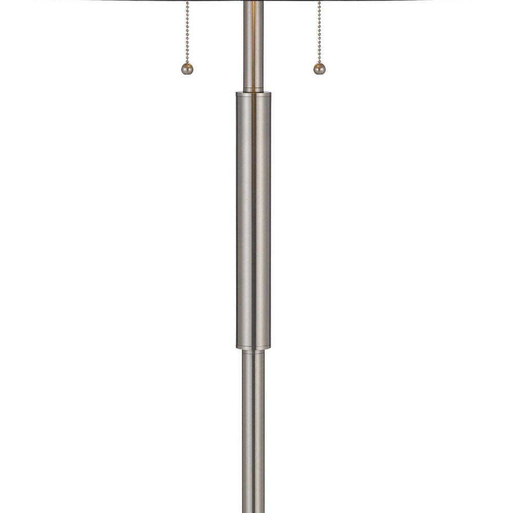 Kio 61 Inch Floor Lamp Modern Tiffany Style Stained Glass Silver Metal By Casagear Home BM313391