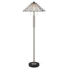 Kio 61 Inch Floor Lamp, Modern Tiffany Style Stained Glass, Silver Metal By Casagear Home