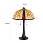 24 Inch Table Lamp Tiffany Style Stained Glass Pull Chain Black Resin By Casagear Home BM313393