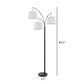 84 Inch Floor Lamp 3 Tree Style White Drum Shades Black Metal Finish By Casagear Home BM313396