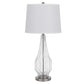 34 Inch Table Lamp Set of 2 White Drum Shade Glass Round Metal Base By Casagear Home BM313397