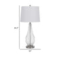 34 Inch Table Lamp Set of 2 White Drum Shade Glass Round Metal Base By Casagear Home BM313397