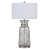 34 Inch Table Lamp Set of 2, White Shade, Glass Vase Shape and Metal Base By Casagear Home