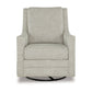 Kria 37 Inch Swivel Accent Armchair Slope Arms Gray Polyester Upholstery By Casagear Home BM313402