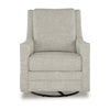 Kria 37 Inch Swivel Accent Armchair Slope Arms Gray Polyester Upholstery By Casagear Home BM313402