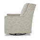 Kria 37 Inch Swivel Accent Armchair Slope Arms Gray Polyester Upholstery By Casagear Home BM313402