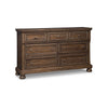 Flynt 65 Inch Wide Dresser, 7 Gliding Drawers with Knobs, Brown Wood Veneer By Casagear Home