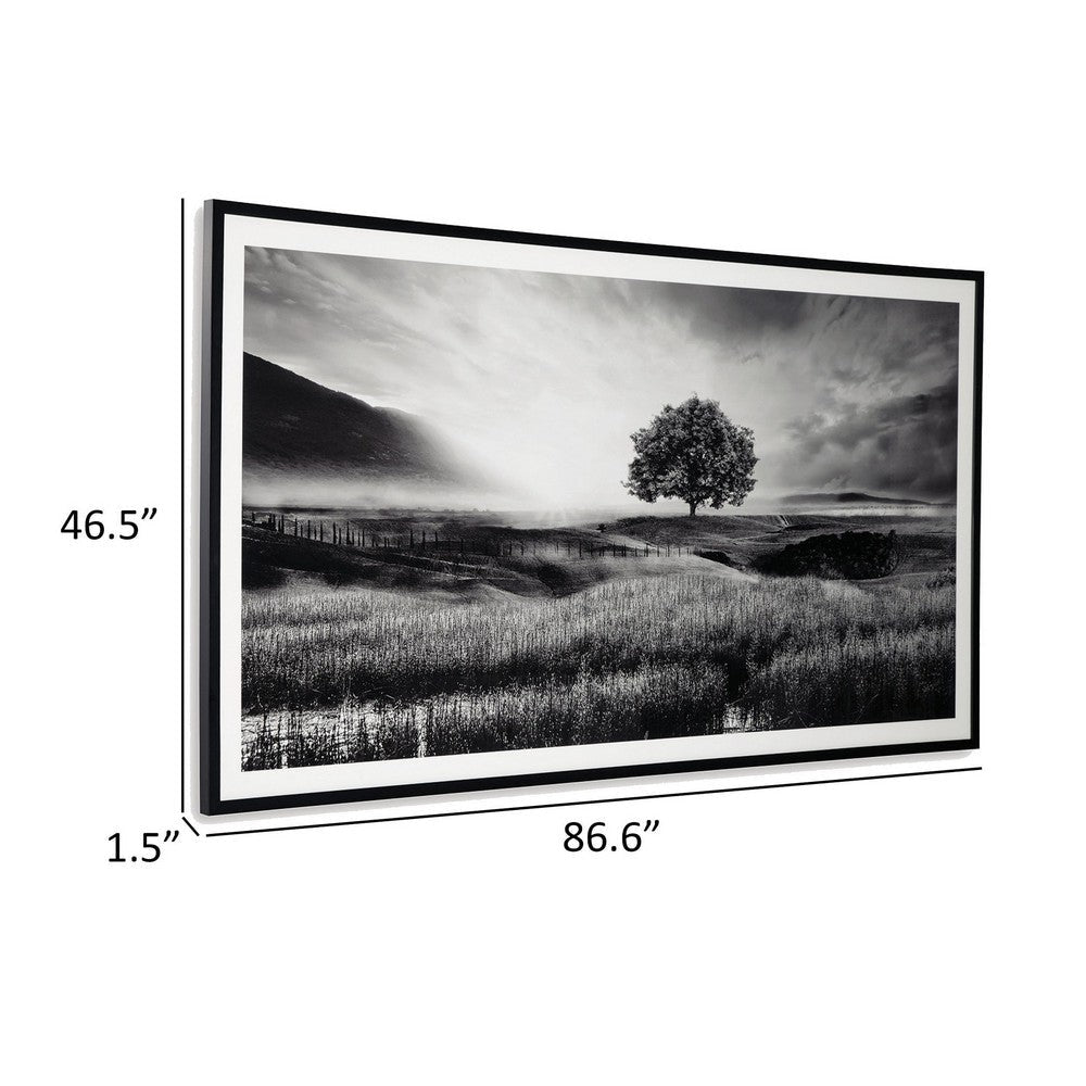 47 x 87 Wall Art Decor Landscape Wrapped Canvas D Ring Black White By Casagear Home BM313415