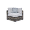 Saki 34 Inch Outdoor Corner Chair Set of 2 with 4 Throw Pillows Gray By Casagear Home BM313426