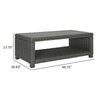 Ellie 50 Inch Outdoor Coffee Table Lower Shelf Gray Resin Wicker Metal By Casagear Home BM313435