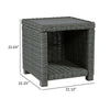 Ellie 23 Inch Outdoor End Table Lower Shelf Gray Resin Wicker Metal By Casagear Home BM313436