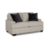 Roy 63 Inch Loveseat, 2 Throw Pillows, Angular Arms, Light Gray Polyester By Casagear Home