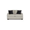 Roy 63 Inch Loveseat 2 Throw Pillows Angular Arms Light Gray Polyester By Casagear Home BM313439