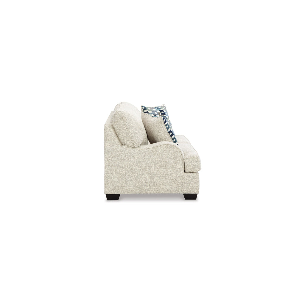 Zyan 66 Inch Loveseat with 2 Accent Pillows Beige Chenille Polyester By Casagear Home BM313444