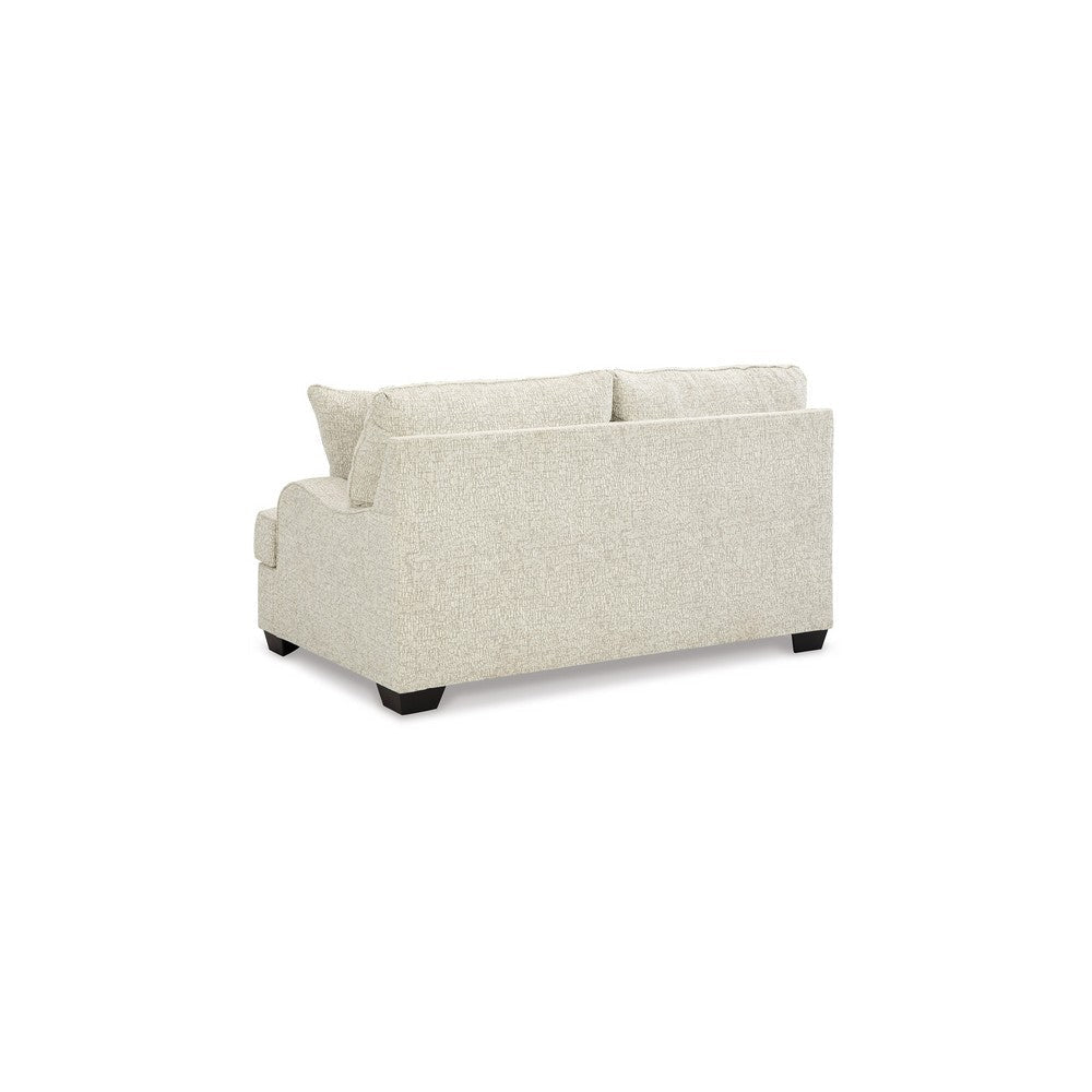 Zyan 66 Inch Loveseat with 2 Accent Pillows Beige Chenille Polyester By Casagear Home BM313444