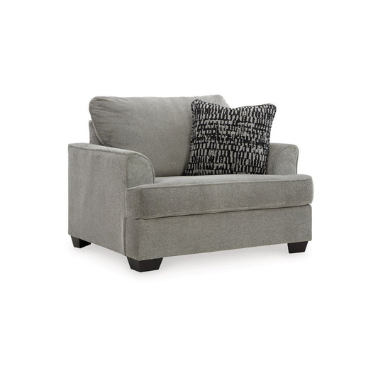 Angel 49 Inch Oversized Chair with 1 Accent Pillow Dark Gray Polyester By Casagear Home BM313447