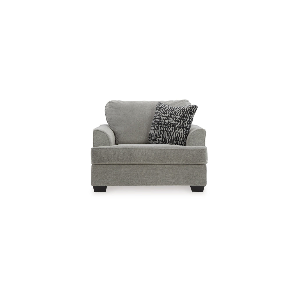 Angel 49 Inch Oversized Chair with 1 Accent Pillow Dark Gray Polyester By Casagear Home BM313447